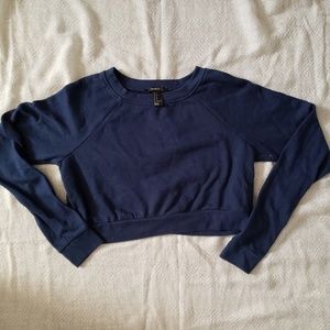 Cropped navy sweater